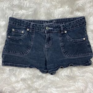 Michael F. Gray/Blue Denim Short Shorts
